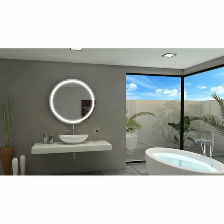 PERFECTPILLOWS 36 x 36 in. Round Harmony Illuminated Mirror PE2113877